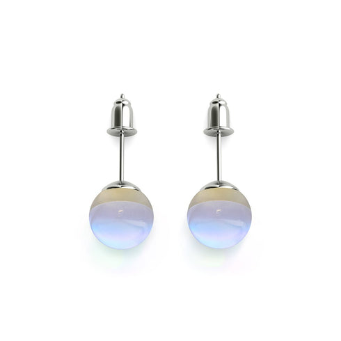 Supernova arc-en-ciel | Argent sterling .925 | Boucles d'Oreilles Verre Galaxie